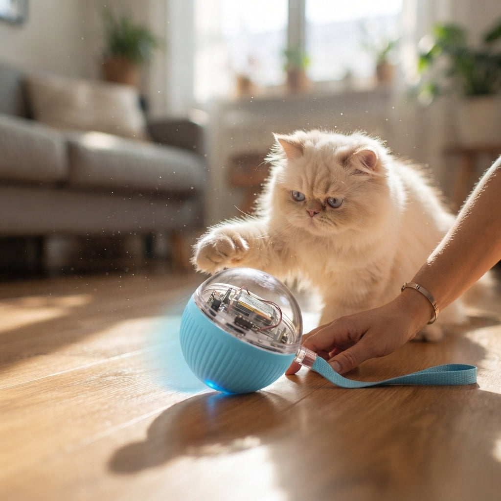 Endless Play Self-Rolling Cat Ball with Tail